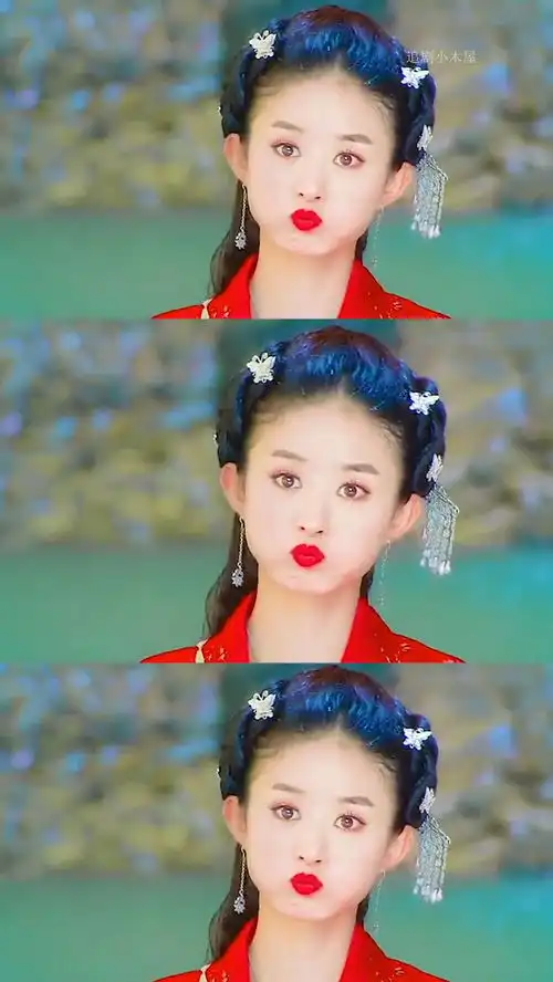 笑太多放松的嘟下嘴却被导演看中,红绫的标志性动作就诞生了,这么可爱的嘟嘴还模仿不来赵丽颖