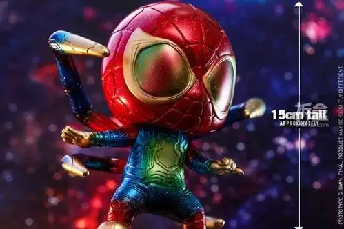hottoys漫威复仇者联盟3无限战争大号钢铁蜘蛛侠cosbabyq版公仔银河星系涂装