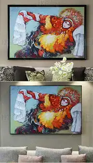 新中式横款京剧贵妃装饰油画图片下载民俗装饰画大全新中式装饰画编号18805774
