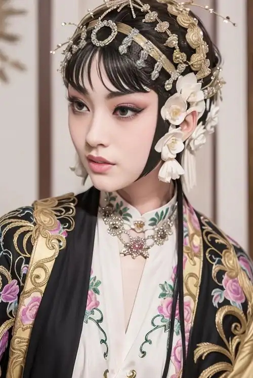ai美人571京剧女孩的定妆照
