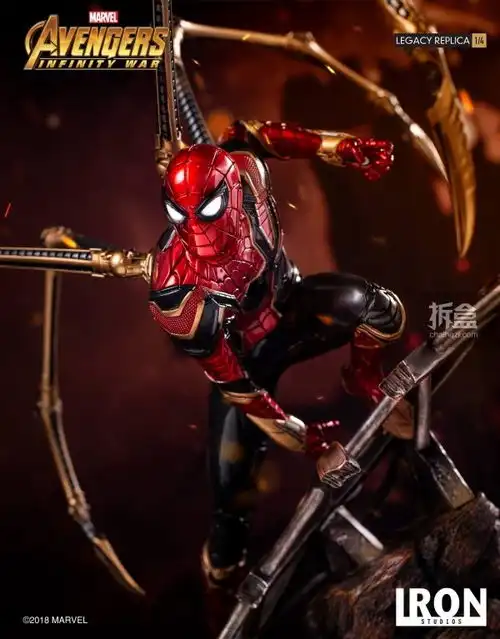 ironstudios漫威电影复仇者联盟3无限战争钢铁蜘蛛侠ironspiderman14雕像
