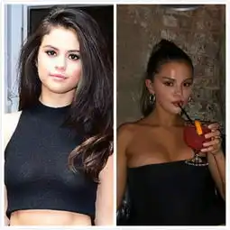 赛琳娜整容式瘦身,已瘦成瓜子脸,穿黑色抹胸裙走起成熟御姐路线
