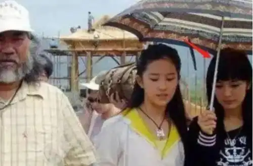 在黄晓明版神雕侠侣中,杨幂曾给刘亦菲打过伞