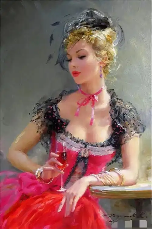 这位大师的手法非常喜欢,寥寥数笔就将漂亮的晚礼服画的十分飘逸
