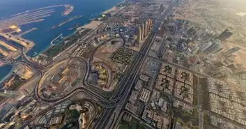 从天空中看天空之城迪拜