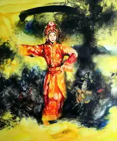 黄月京剧类油画作品欣赏
