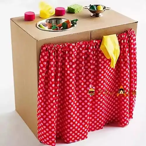 区角环创纸箱做的豪华娃娃家