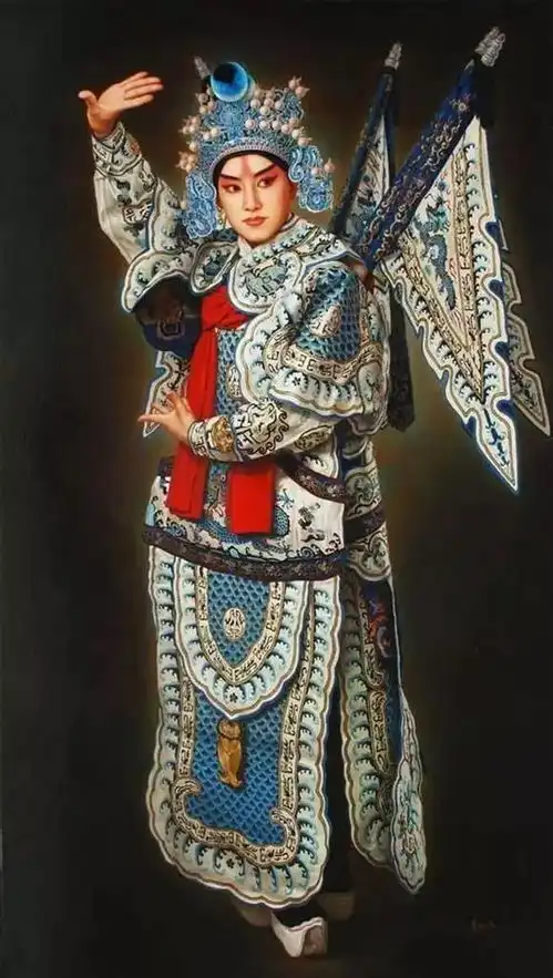 这京剧人物油画实在太逼真了
