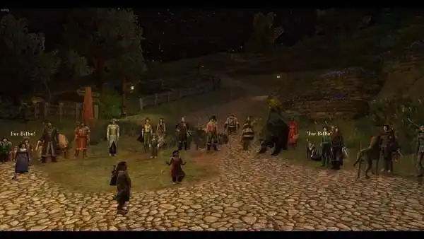 指环王ol玩家聚集在npc周围哀悼去世的比尔博演员