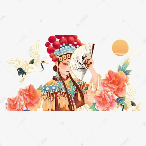 国潮中国风唯美古风京剧戏曲花旦美女素材图片免费下载千库网
