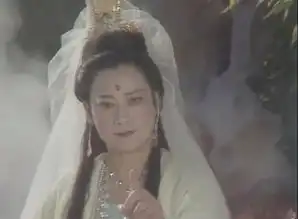 西游记珍贵剧照左大玢的观音菩萨才是正版,游客看见她都下拜