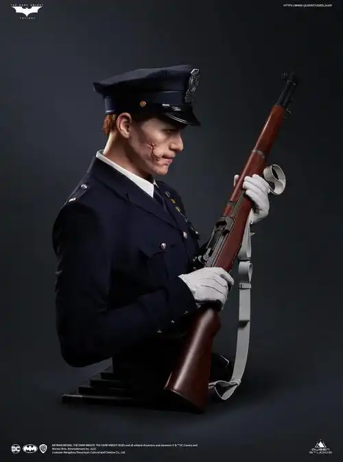 queenstudios蝙蝠侠黑暗骑士希斯莱杰警装小丑11胸像