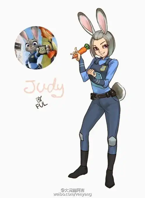 疯狂动物城迪士尼电影朱迪拟人
