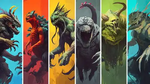 21组midjourney绘画关键词,专为游戏设计的奇异生物的盛宴