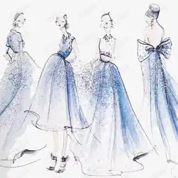 唯美礼服婚纱设计插画素材图片免费下载高清卡通手绘png千库网图片编号4240388
