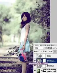 ps调色教程给漂亮美女照片调出古典中性紫色风格3