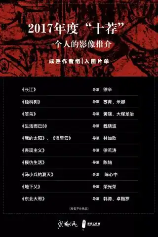 2017中国独立电影成熟导演十佳片单