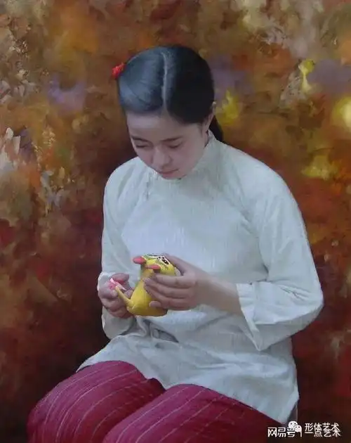 沈汉武画笔下的青涩女子,梦中的她
