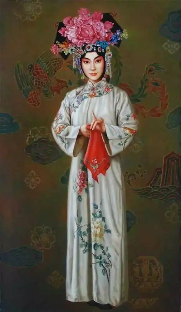 油画中那些精美的京剧人物,收藏起来每一张都可以做手机壁纸
