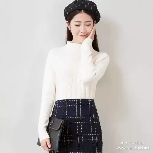 白色高领毛衣,get撩汉必备单品
