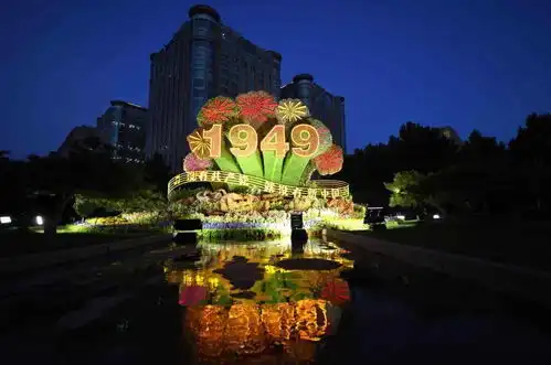 首次亮灯长安街立体花坛夜景什么样视频大图
