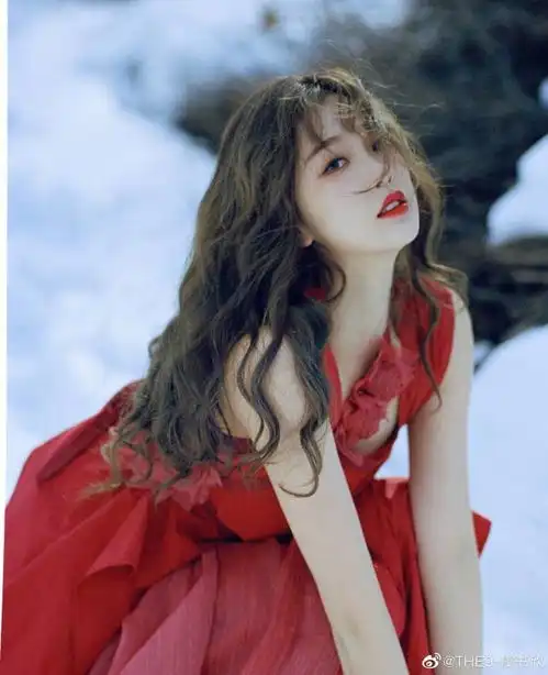 虞书欣红裙白雪中剧照