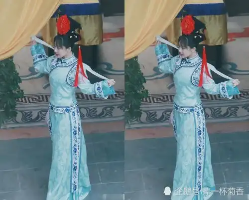 杨紫萌探cos紫薇格格,清宫装造型仙气,这腰围是认真的