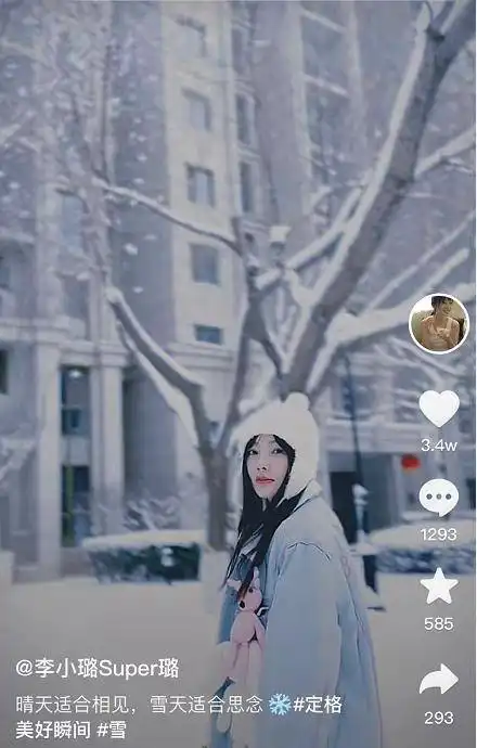 贾乃亮辟谣复婚传言后,李小璐晒照显伤感雪天适合思念