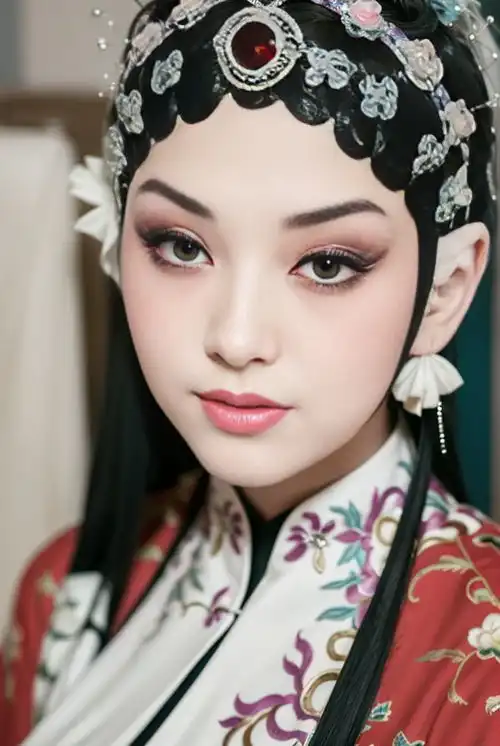 ai美人571京剧女孩的定妆照
