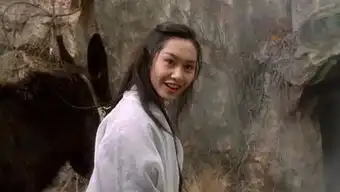 要一张朱茵在大话西游里牵马的图片
