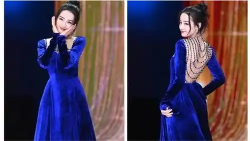 迪丽热巴我是蓝色妖姬好吗红毯上最耀眼的蓝玫瑰
