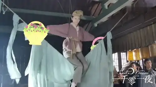 一千零一夜花絮热巴表演杂技,吊威亚在绳子上做各种动作
