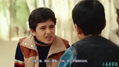 在一个公园里,索拉博终于因为追风筝对阿米尔微笑