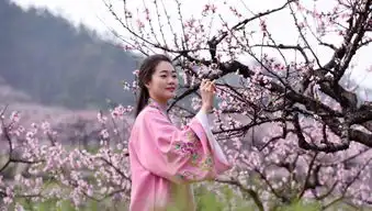 浙江女大学生着古装相约桃花节