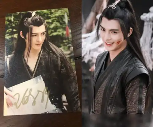 陈情令男团签名照,肖战有钱,宋继扬清秀,而王一博这写了个啥