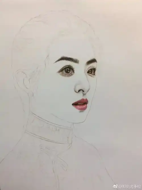 张含韵,她演南烟斋笔录的剧照,彩铅教程
