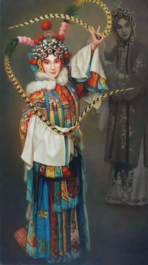 这样的京剧油画真没见过
