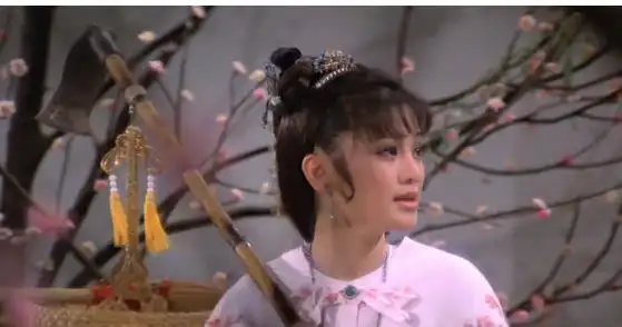 九版黛玉葬花,有人在葬花,有人像扫地,有人像下地干活