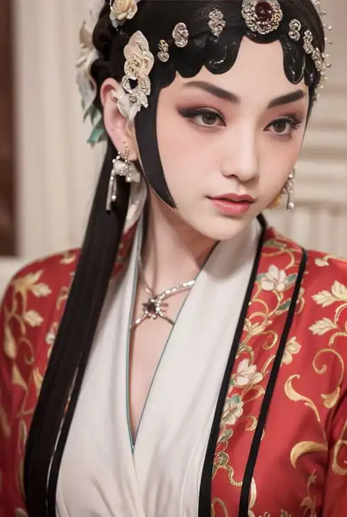 ai美人571京剧女孩的定妆照
