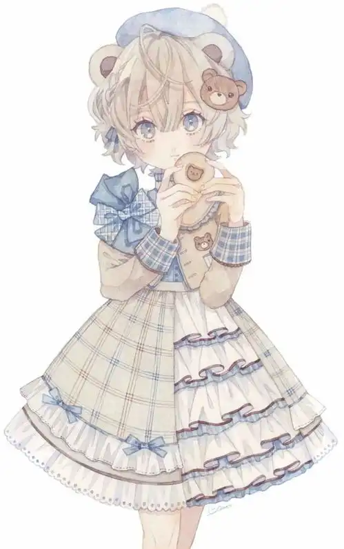 板绘洛丽塔动漫少女线稿上色插画师澐丹
