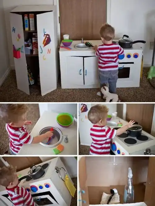 区角环创纸箱做的豪华娃娃家