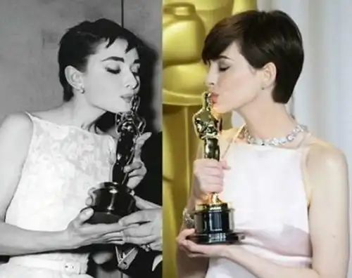 这些女星都模仿过赫本,第一个模仿到了发型,最后一个神似赫本