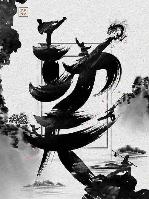 中国风功夫武术培训招生海报
