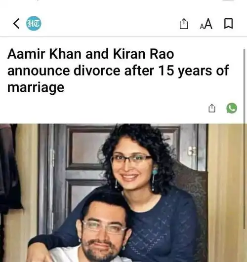 三傻大闹宝莱坞主演阿米尔汗官宣离婚几个月前才刚确诊新冠