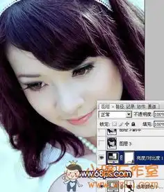 photoshop调出美女头像图片经典的朦胧紫色调