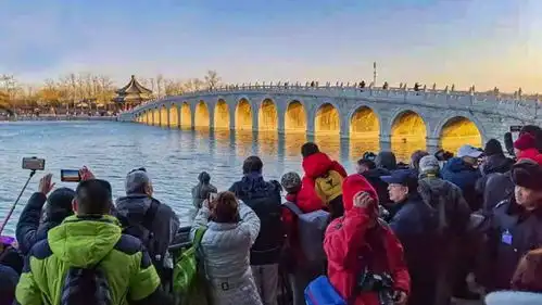 又逢冬至日桥下挂金灯,颐和园再现金光穿洞
