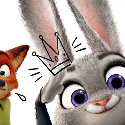 疯狂动物城情侣头像狐尼克和兔朱迪cp情头
