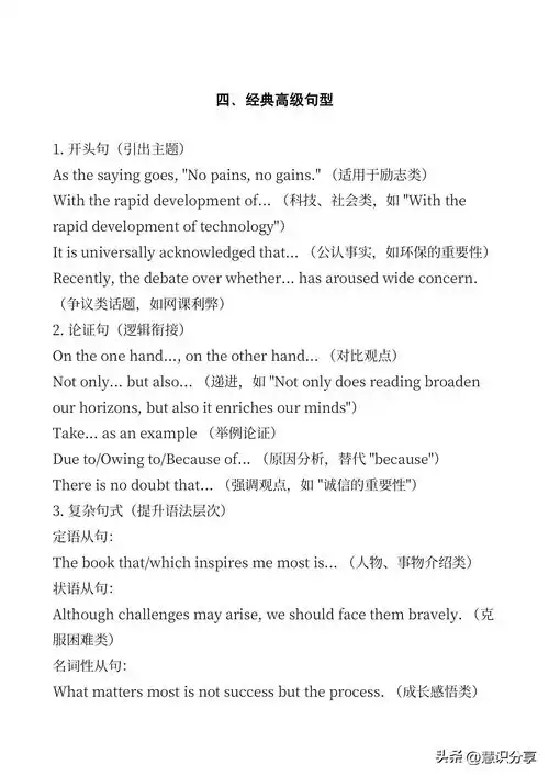 英语阅卷老师最喜欢的英语高级词汇和句子,分享100个给你,希望帮助你提升自己的英语写作水平试想一下,如果我们往自己的英语作文中放入一些高级词汇或者句子,犹如往白米饭里面加入一些肉一样