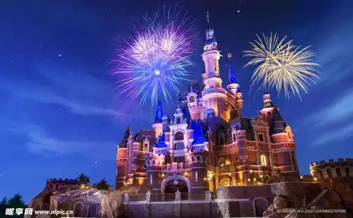 上海迪士尼夜景摄影图