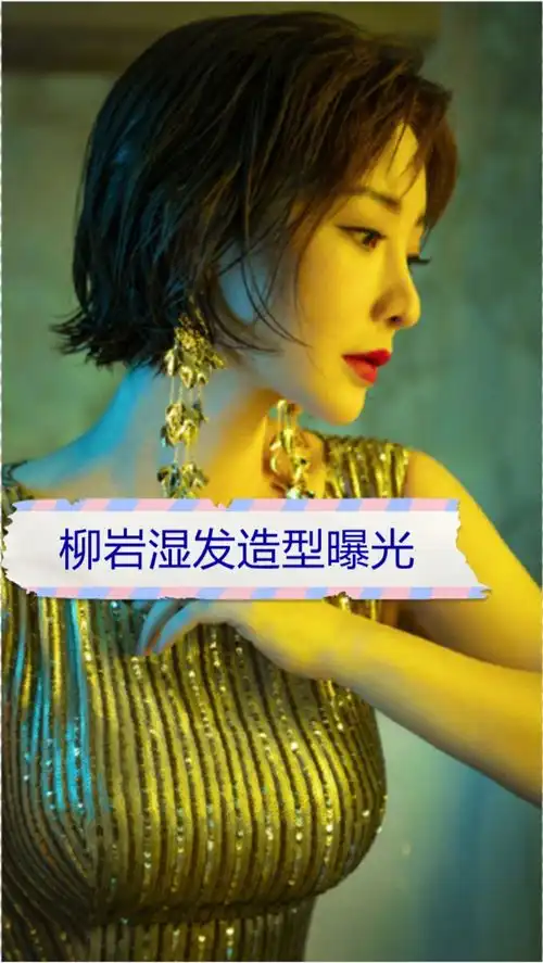 柳岩湿发造型曝光